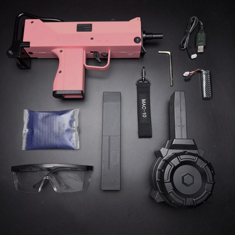 MAC-10-Gel-Blaster-pink-accessories